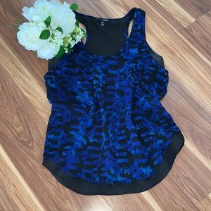 Aqua Brand Abstract Print Layered Tank Top